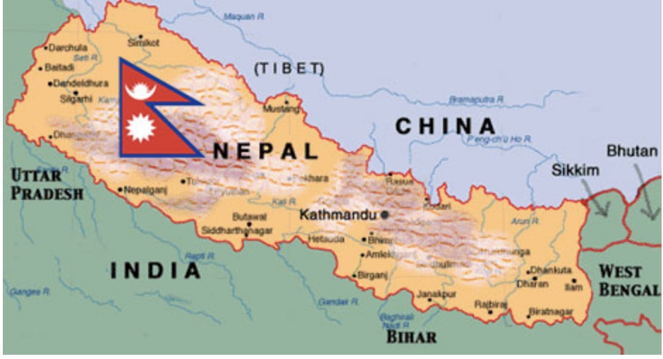 Nepal on Map